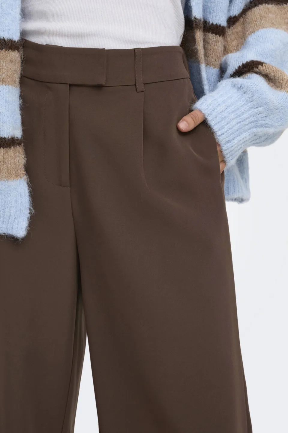 Only ONLLINDA-BERRY wide leg pantalon bruin, foto 7