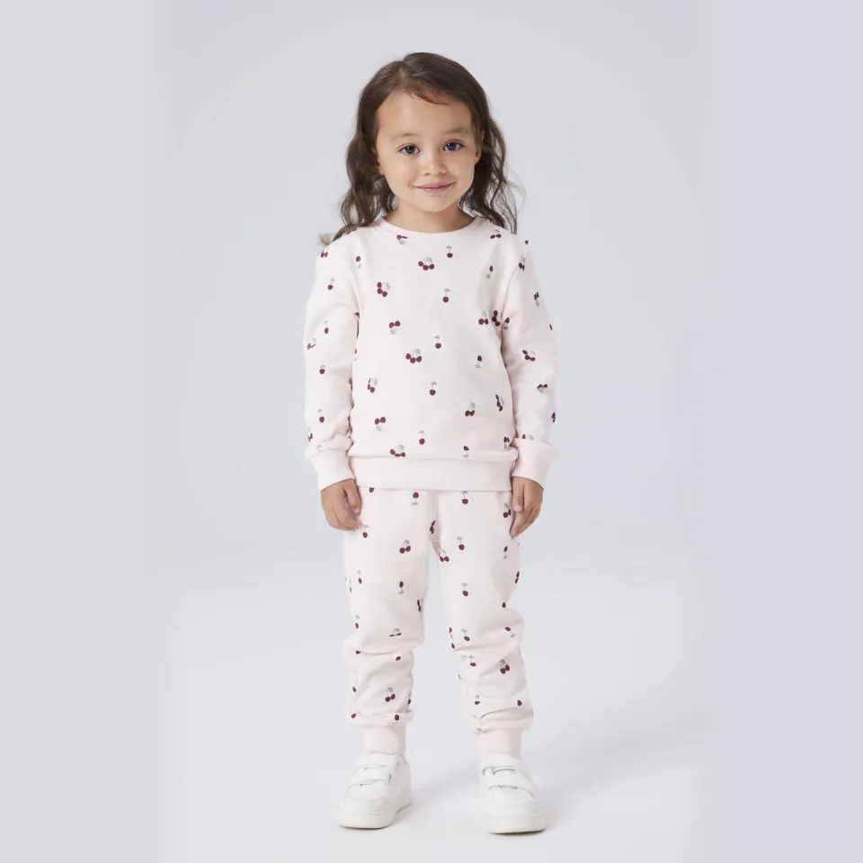 NAME IT joggingbroek met kersenprint lichtroze