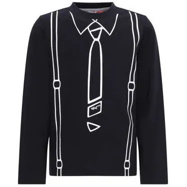 TYGO & vito rechtvallende longsleeve met print zwart Zwart/wit