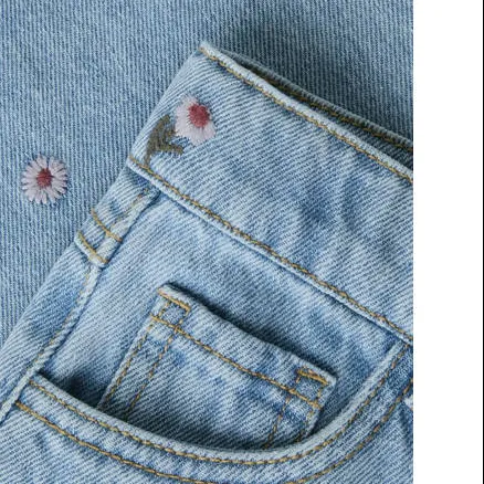 NAME IT MINI NMFROSE wide leg gebloemde jeans met borduursels - medium blue denim, foto 3