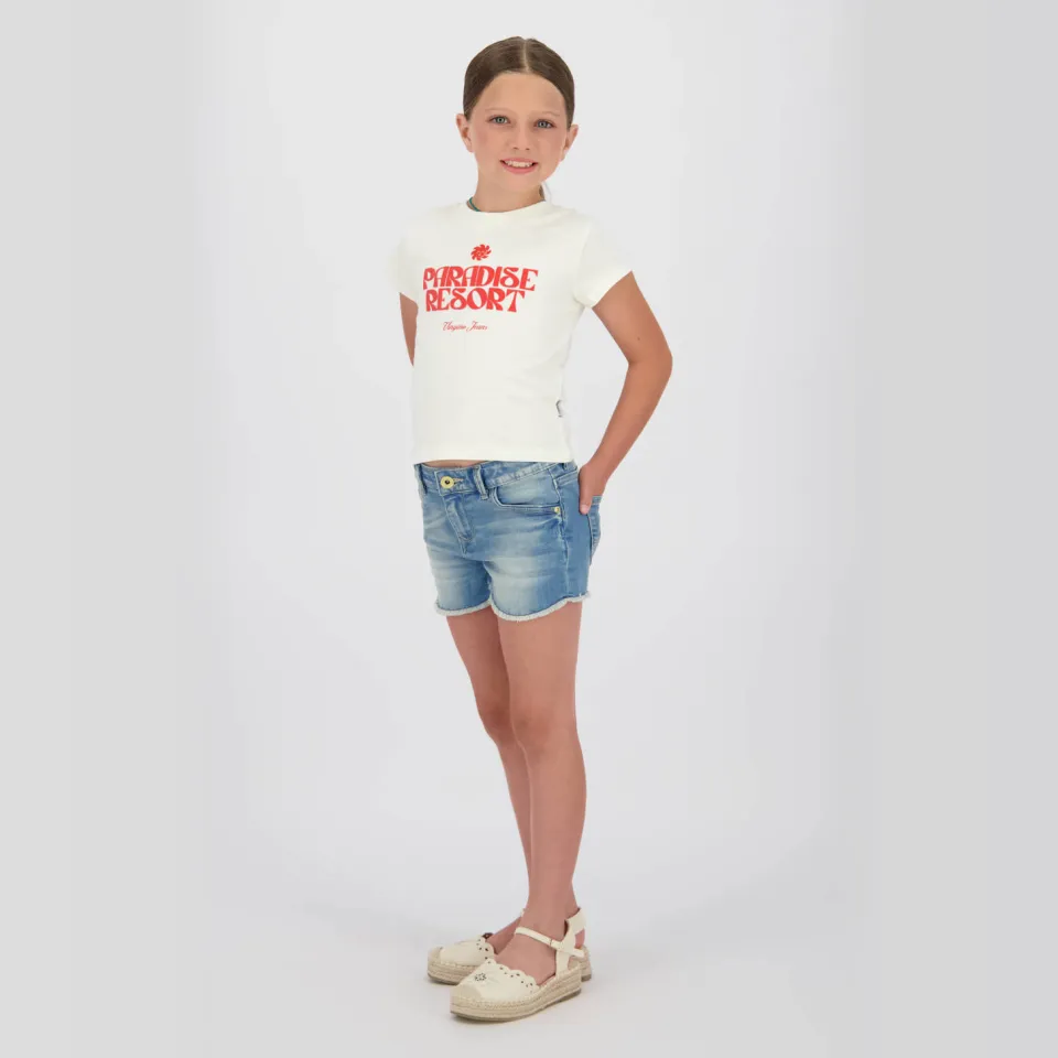 Vingino Daizy jeansshort medium blue denim, foto 5