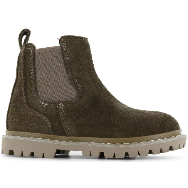 Shoesme suède enkelboots met profielzool - kaki