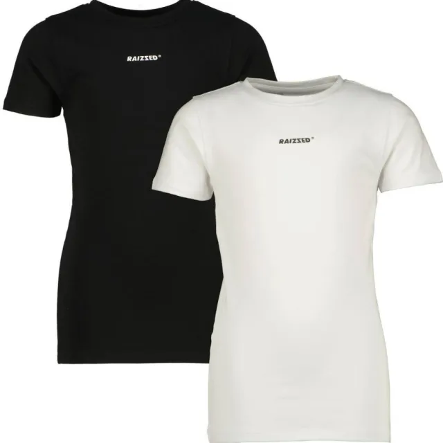 Raizzed T-shirt Nora zwart/wit set van 2