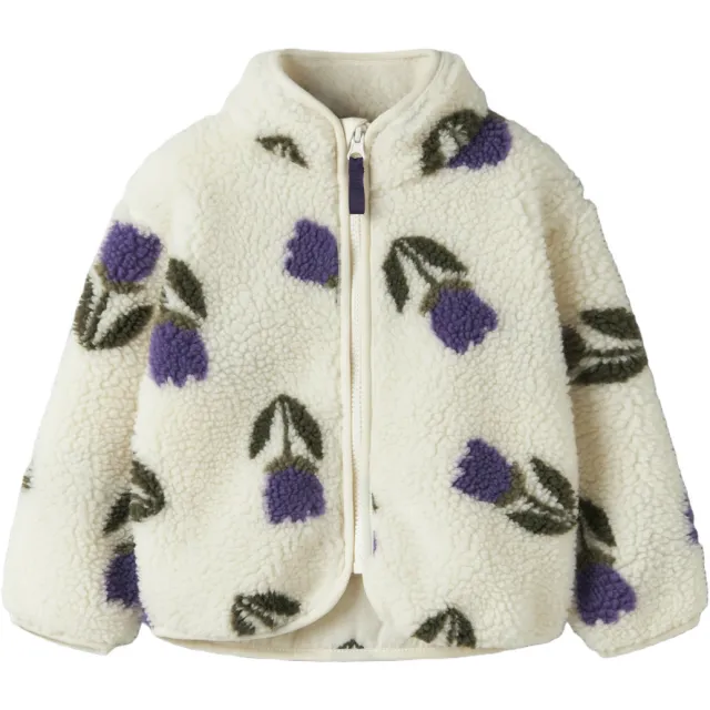 NAME IT MINI teddy jas ecru met bloemenprint, foto 2