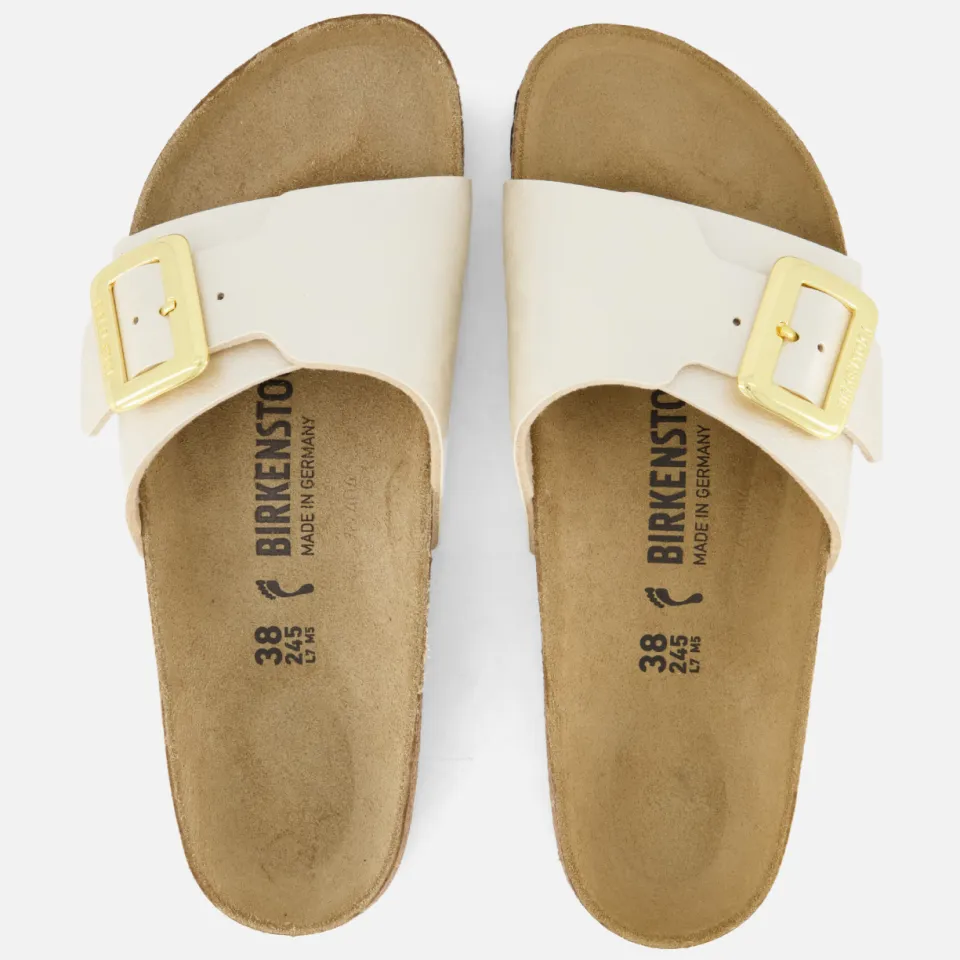 Birkenstock Catalina Cushion Buckle platte sandaal beige, foto 4
