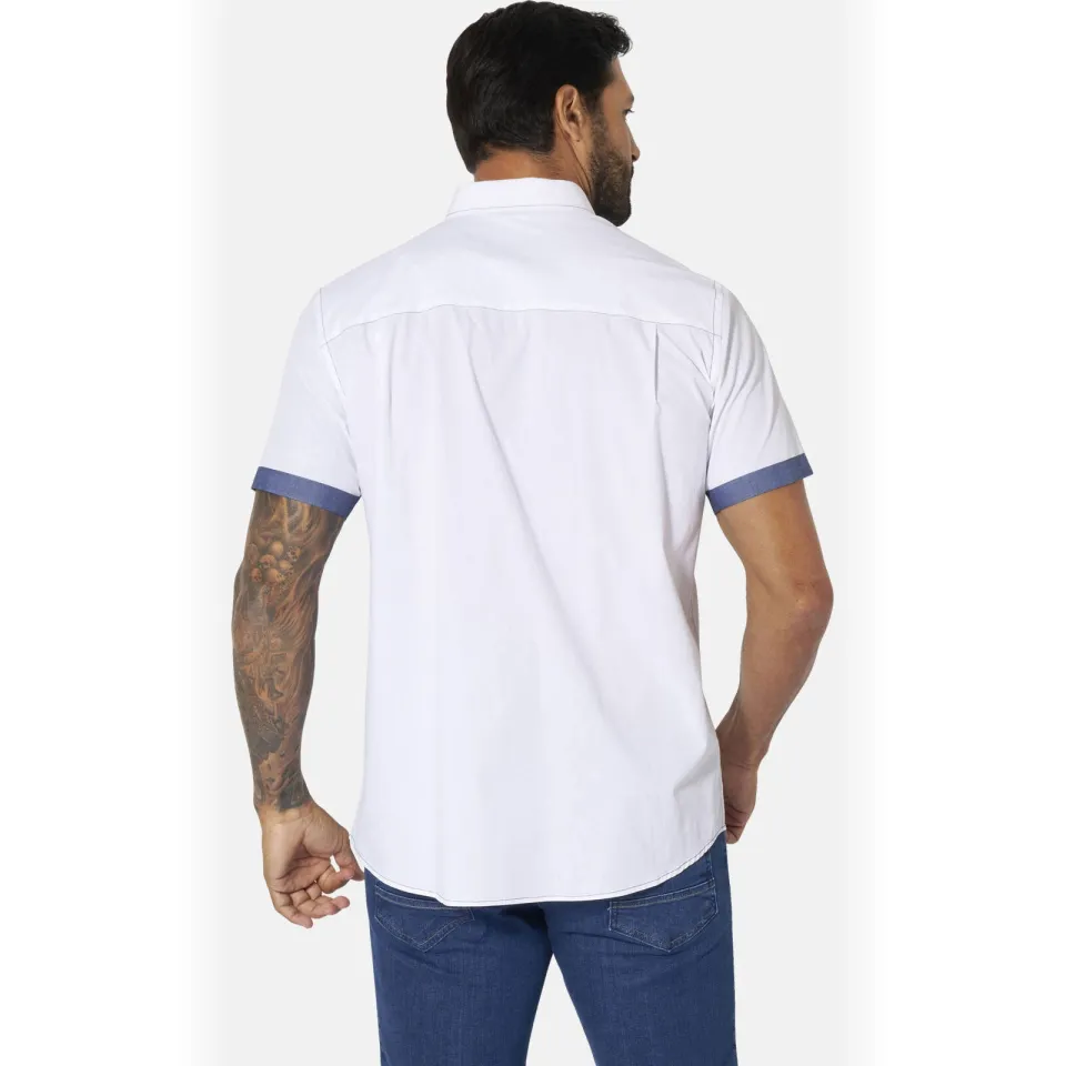 Jan Vanderstorm +FIT Collectie regular casual overhemd donkerblauw, foto 3