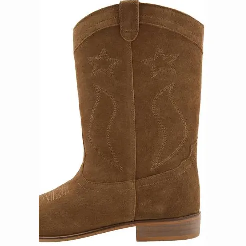 Mango Kids western leren laarzen met borduursels - cognac, foto 8
