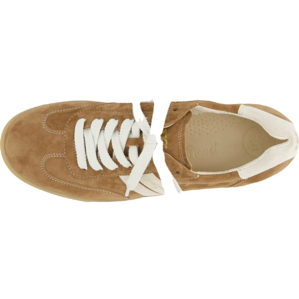 Paul Green suède sneakers cognac/ecru, foto 3