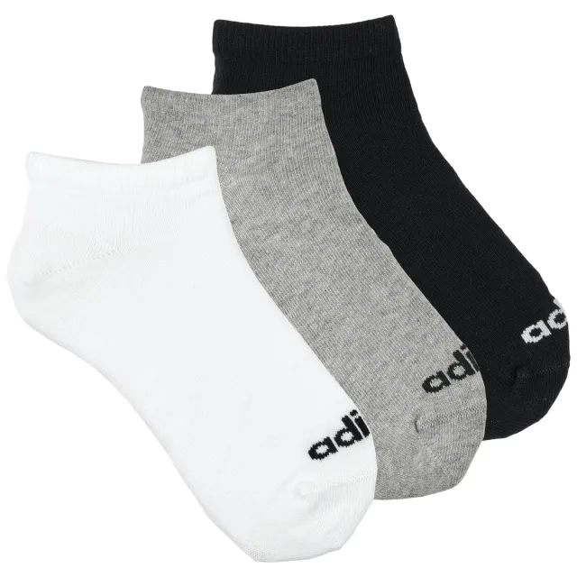 Adidas Thin Linear enkelsokken grijs wit zwart Grijs/wit/zwart