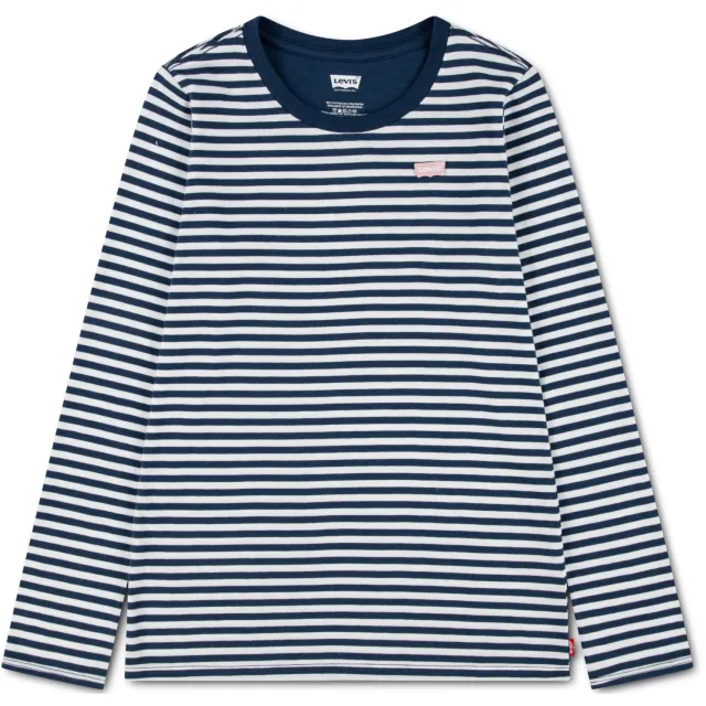 Levi's Kids gestreepte longsleeve donkerblauw donkerblauw / wit, foto 2