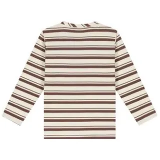Stains&Stories gestreepte longsleeve ecru/bruin, foto 2