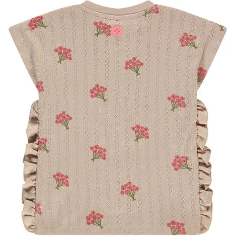 Stains&Stories gebloemde T-shirt beige, foto 3