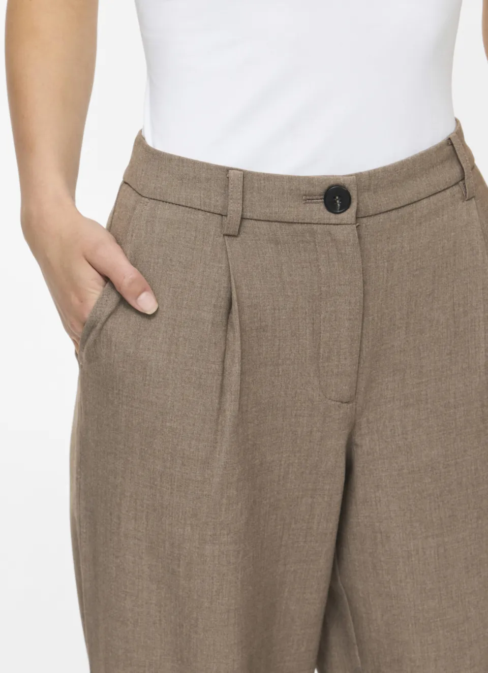 Vila Kari wide leg broek lichtbruin, foto 4