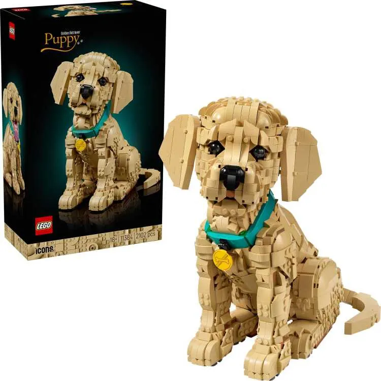 Lego Icons Golden Retriever Puppy Bouwpakket met Dieren Figuur 11384, foto 2