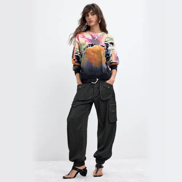 Desigual pullover met print en kasjmier - meerkleurig Multi