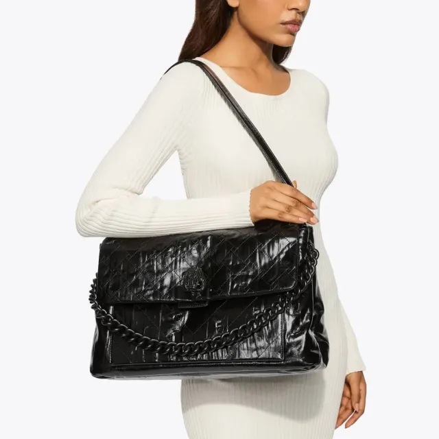 Kurt Geiger leren schoudertas Celia XL zwart, foto 4