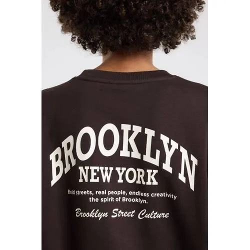 America Today sweater met backprint - bruin, foto 5