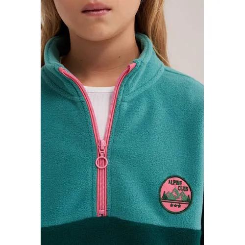 WE Fashion fleecetrui - groen/roze, foto 3