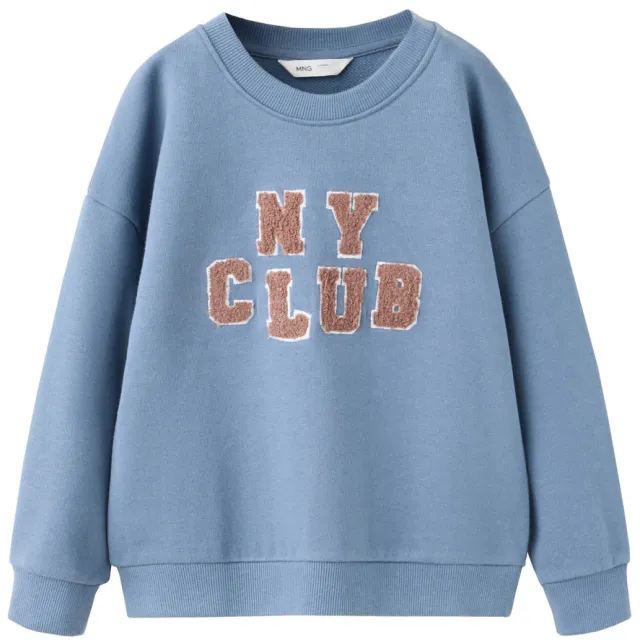 Mango Kids sweater met tekst - blauw Middenblauw