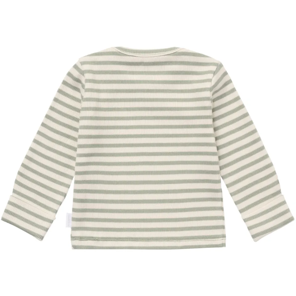 Noppies baby gestreepte longsleeve ronde hals groen/ecru, foto 4