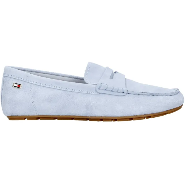 Tommy Hilfiger suède mocassins lichtblauw