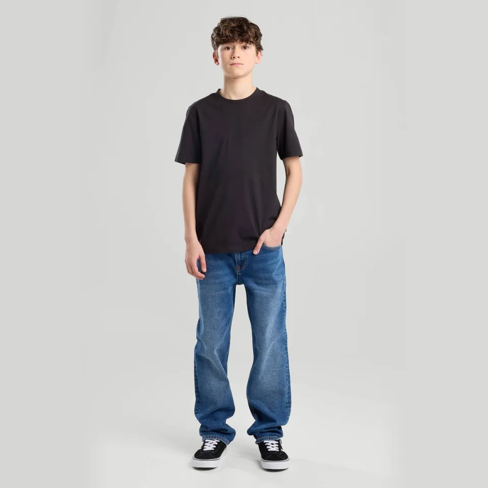 America Today waist loose fit jeans dark blue denim