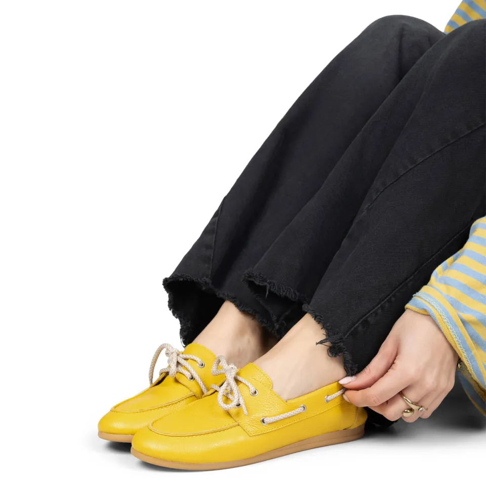 Poelman Callie leren bootschoenen - geel, foto 7