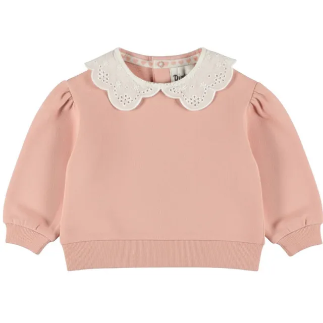Dirkje rechtvallende sweater met broderie - roze
