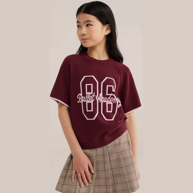 WE Fashion rechtvallend T-shirt donkerrood