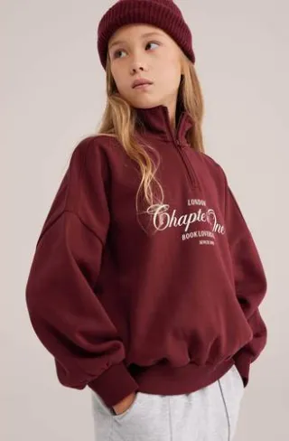 WE Fashion sweater met tekst - donkerrood, foto 5