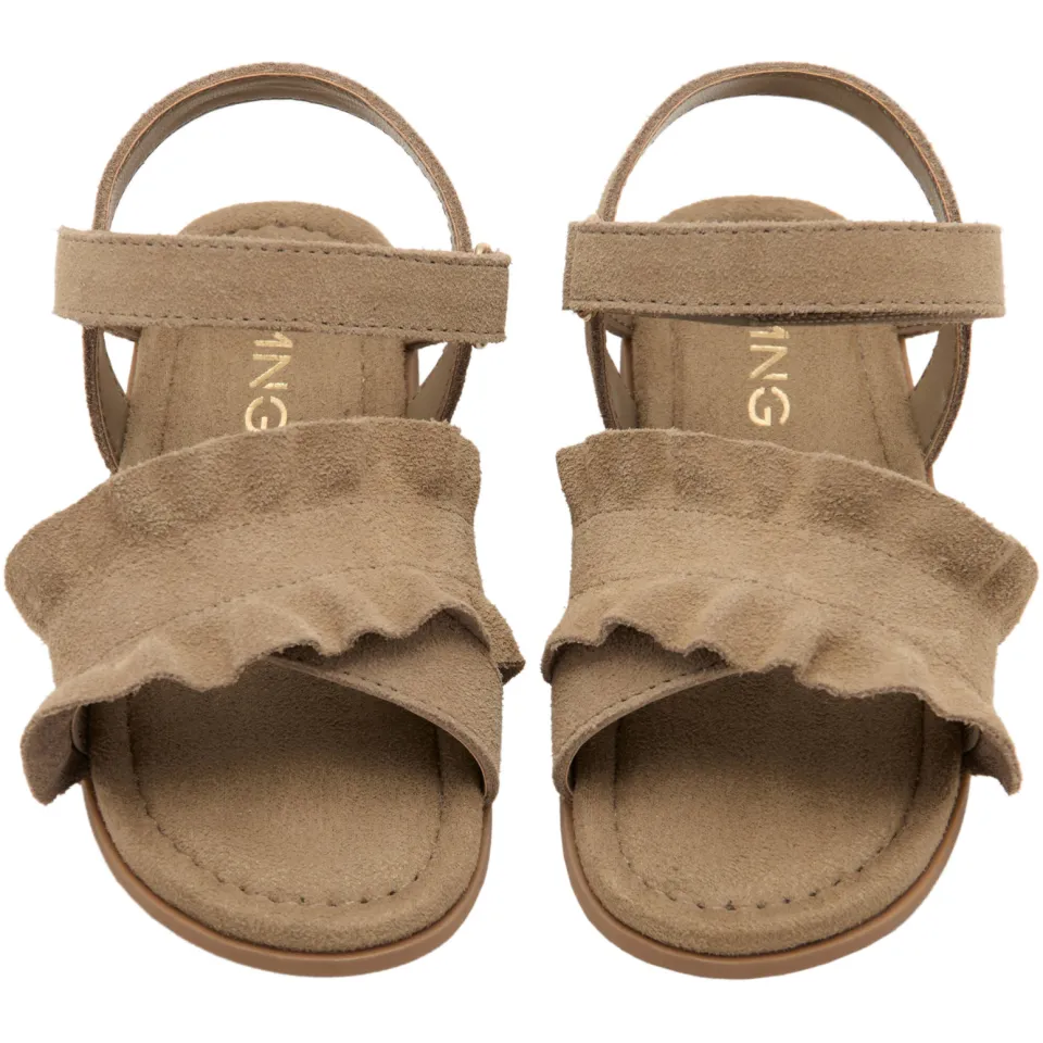 Mango Kids leren sandalen bruin, foto 3