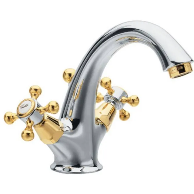 Sapho Antea wastafelmengkraan chroom goud uitloop 12 cm