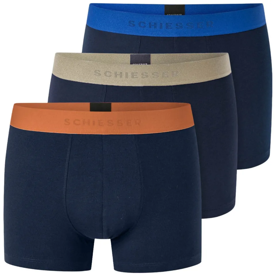Schiesser Regular fit trunks van katoenmix in set van 3 Veelkleurig