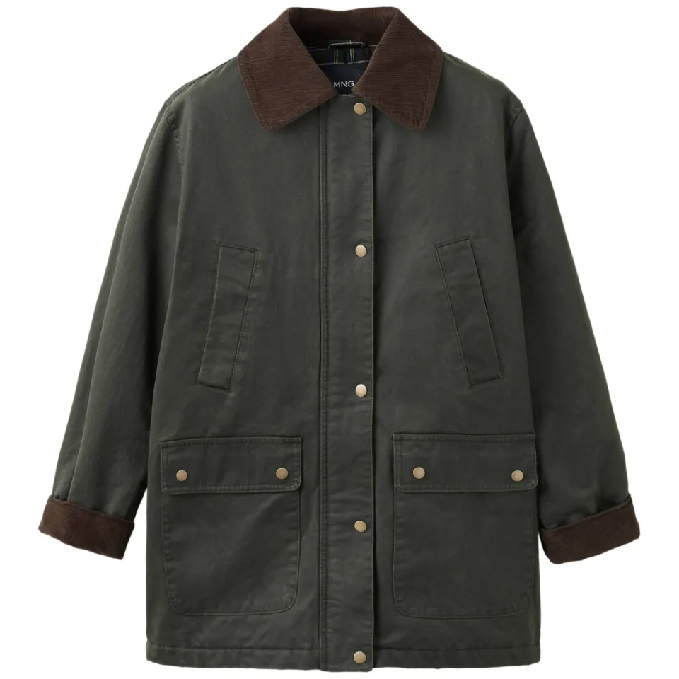 Mango Teen katoenen winterparka donkergroen donkergroen/bruin, foto 3