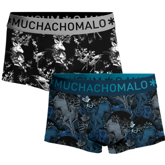 Muchachomalo Heren 2-pack Trunks Man Deer Veelkleurig