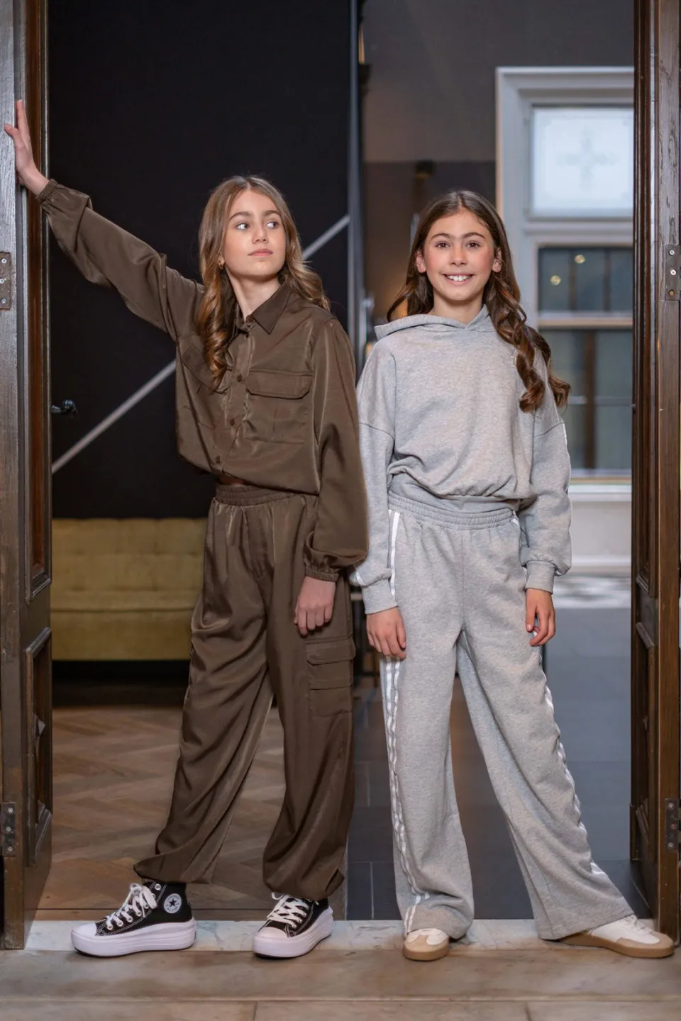 Like Flo Young straight leg sweatpant grijs melange