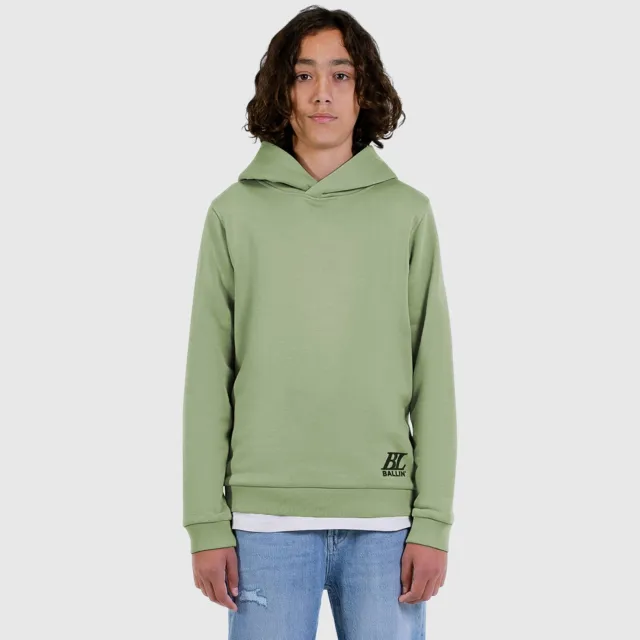 Ballin rechtvallende hoodie met backprint - groen