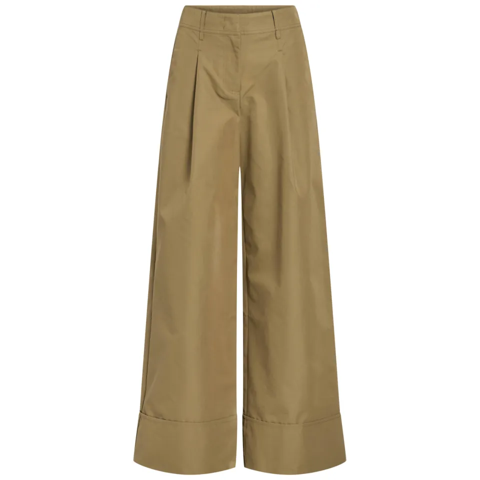 Rouge Edit wide leg casual broek - olijfgroen, foto 2