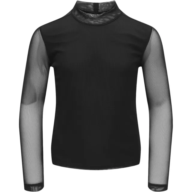 Only semi-transparante coltop zwart