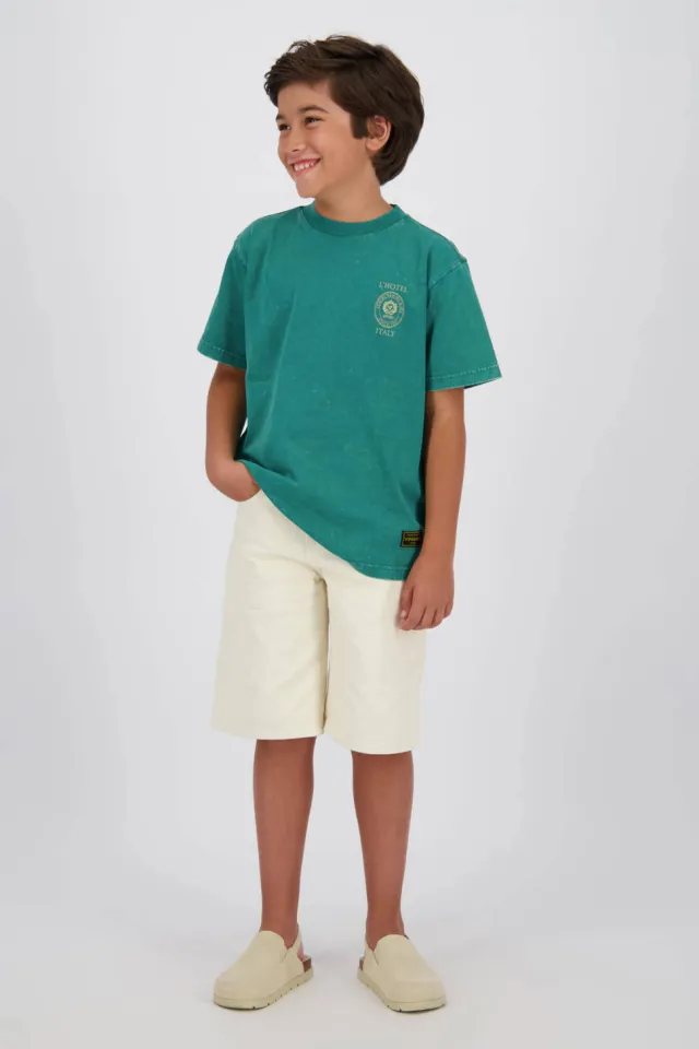 Vingino T-shirt met backprint groen Zeegroen