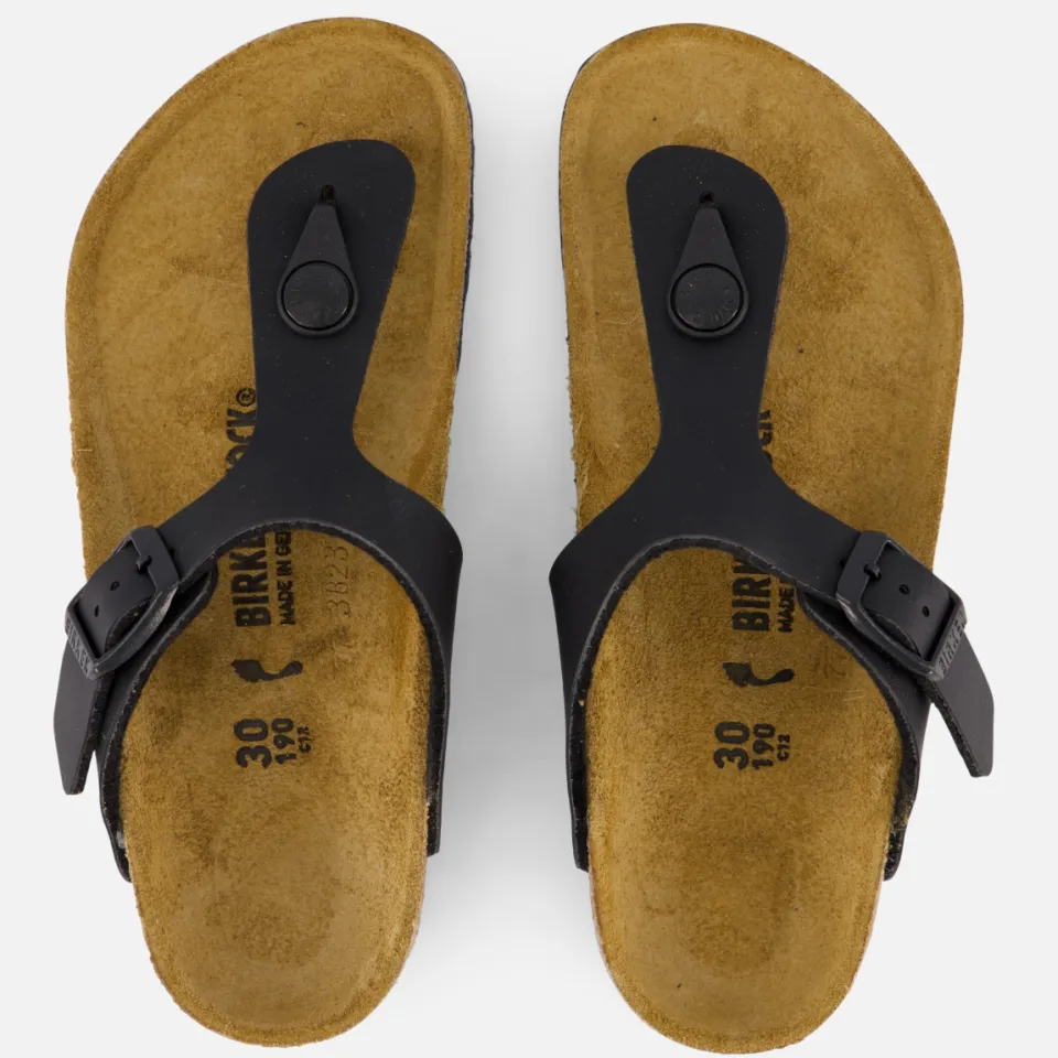 Birkenstock Gizeh teenslipper zwart leer, foto 4