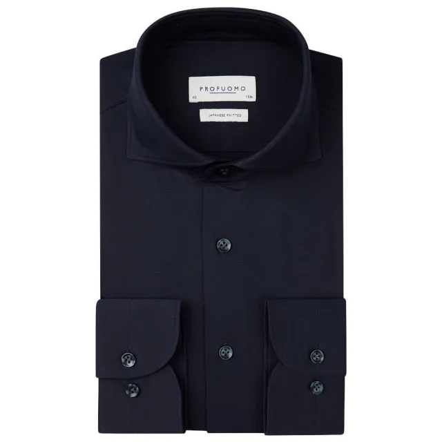 Profuomo slim fit overhemd - donkerblauw