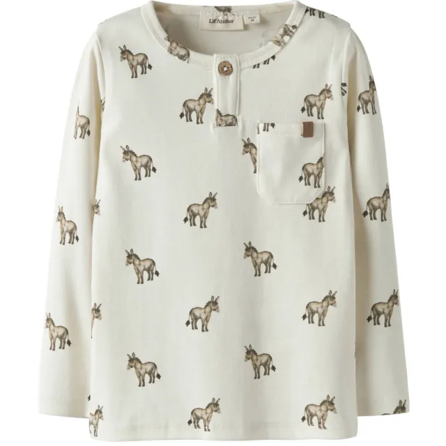 Lil' Atelier MINI longsleeve beige met all-over print