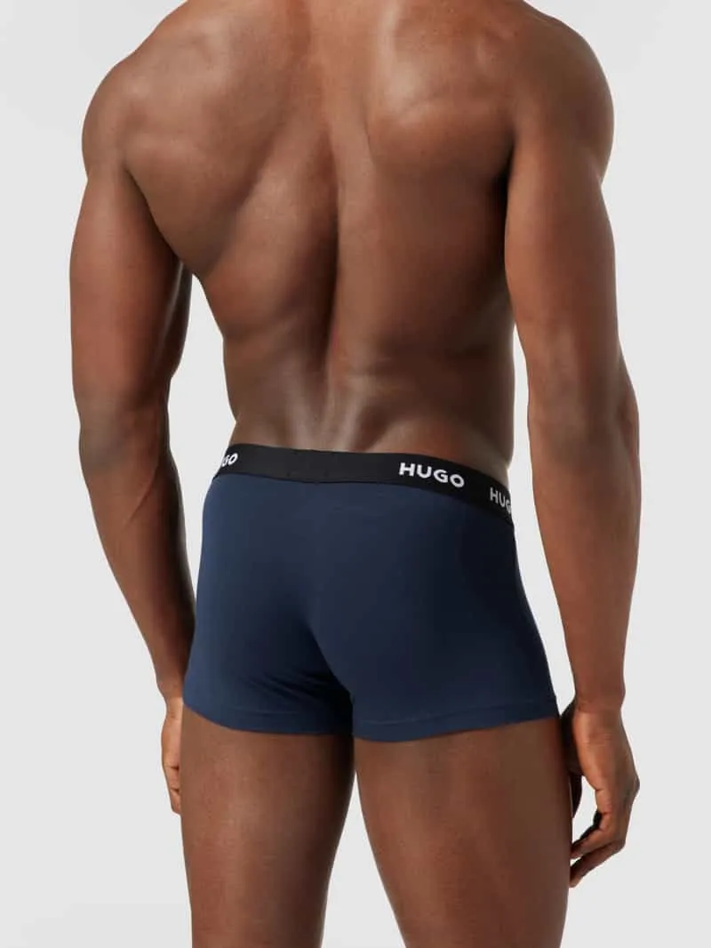 Hugo Boxershort met labeldetails in een set van 3 stuks donkerblauw, foto 4