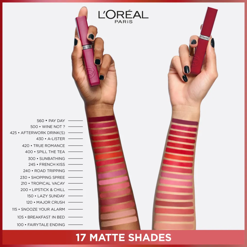 L'oréal Infaillible Matte Resistance lippenstift 115 Snooze Your Alarm rood, foto 2