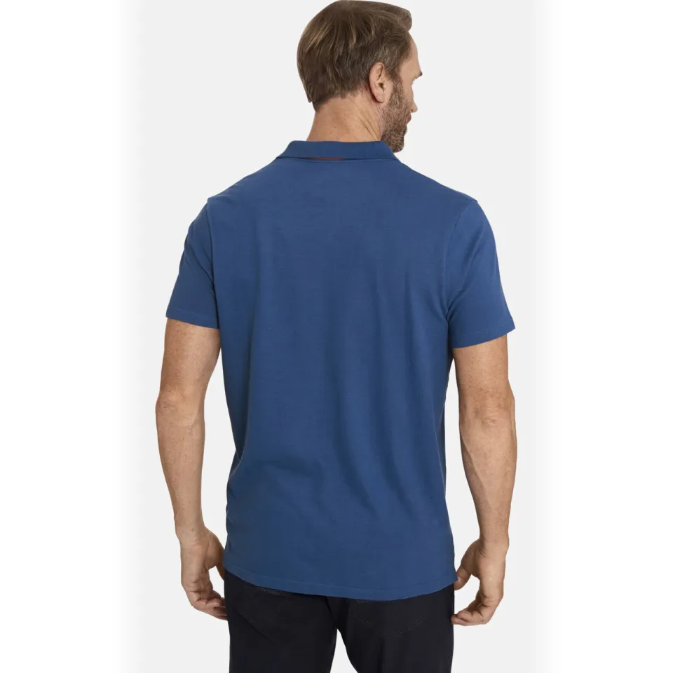 Jan Vanderstorm regular fit polo NICCO Plus Size met printopdruk blauw, foto 4