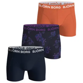 Björn Borg boxershorts set van 3 marineblauw Paars/zwart/donkeroranje