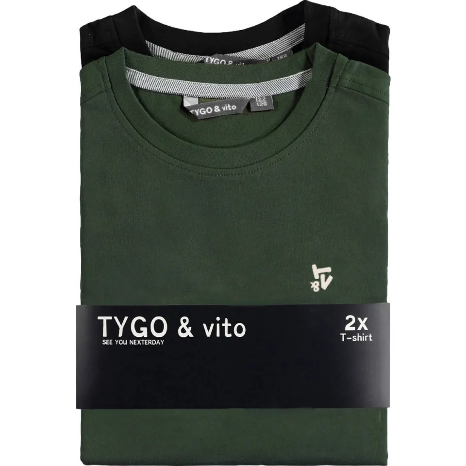 TYGO & vito T-shirt zwart/donkergroen, foto 4
