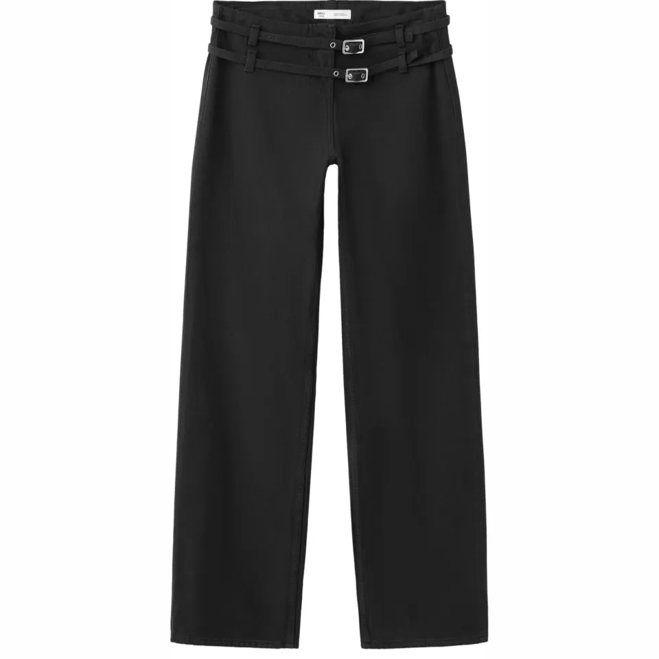 Mango TEEN low waist wide leg jeans - zwart, foto 3