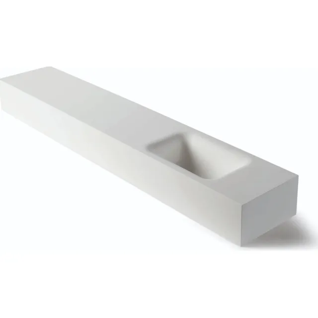 Luca Sanitair Fontein Luca Sanitair Lea 120x22x12 cm Solid Surface Rechts Zonder Kraangat Mat Wit